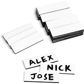 Baseball 30Pcs 0.5 x 1.6 inch Lineup Magnets, 0.08’’ Thick Lineup Board Magnets, Strong Magnetic, Not Easy to Fall Off, Repeatable Erasable Coaching Board Magnets, Fits All Baseball Line Up Boards