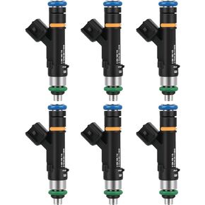 6PCS 4HOLES Fuel Injector for Chrysler for Town & Country 3.3L/3.8L 08-10, for Dodge for Grand Caravan 3.3L/3.8L 08-10, for Jeep for Wrangler 3.8L 07-10 Replace# 0280158119 812-11131 04861667AA