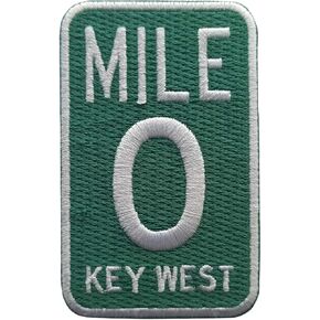 Mile 0 Key West Florida Iron On Travel Patch - Florida Keys Souvenir