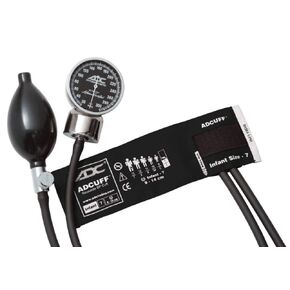 ADC 700-12XBK Diagnostix Model 700 Pocket Aneroid Sphygmomanometer with Adcuff Nylon Blood Pressure Cuff, Large Adult, Black