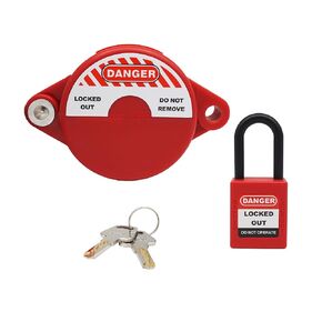 Gate Valve Lockout 1 to 2-1/2 Inch with Safety Padlock for Water Spigot Faucet Locks Outdoor Petroleum Gas Lock Out Device 1 Pack