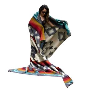 Alpaca Wool Blanket 80x90 in, Hypoallergenic, Soft, Lightweight, Handwoven, Queen Size. Gray and Brown tones