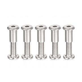 uxcell Screw Post Fit for 3/8"(10mm) Hole Dia, Male M8x30mm Belt Buckle Binding Bolts Leather Fastener Carbon Steel 5 Sets
