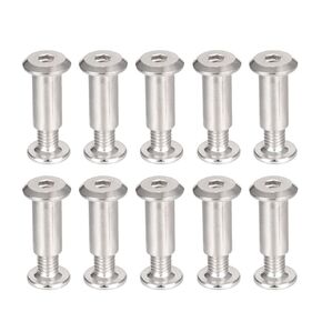 uxcell Screw Post Fit for 5/16"(8mm) Hole Dia, Male M6x10mm Belt Buckle Binding Bolts Leather Fastener Carbon Steel 10 Sets