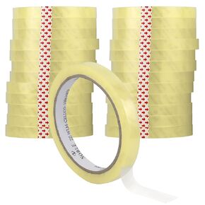Noble Pack 24 Rolls Packaging Tape - 0.5 inch x 164 feet - Total 3936 feet Transparent Tape - Fits Tape Dispenser 3 inch Core - Gift Wrap Tape for Home or Office