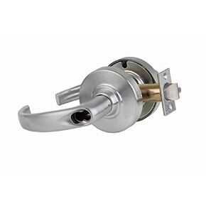 Schlage Commercial ND53BDSPA626 ND Series قفل أسطواني من الدرجة 1، وظيفة الدخول، قفل بزر ضغط، تصميم رافعة سبارتا، لمسة نهائية من الكروم الساتان