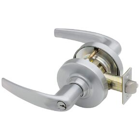 Schlage Commercial ND53SPA619 ND Series قفل أسطواني من الدرجة 1، وظيفة الدخول، قفل بزر ضغط، تصميم رافعة سبارتا، لمسة نهائية من النيكل الساتان in Kuwait
