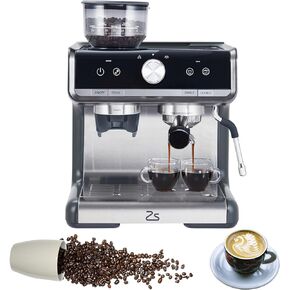 Espresso Machine with Grinder, Professional Espresso Maker with Milk Frother Steam Wand, 20 Bar Barista Cappuccino Machine,1450W