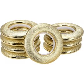 uxcell 8 Pack Curtain Grommets 1-9/16 inch (40mm) Inner Dia Low Noise Sliding Sheers Rings Plastic Curtain Hole Eyelet Rings, Bright Golden