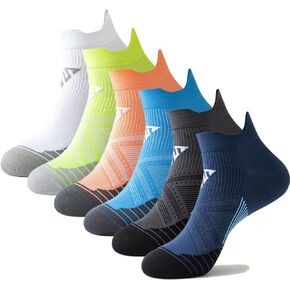 6 Pairs Ankle Compression Socks for Men and Women Low Cut Compression Running Sock with Ankle Support