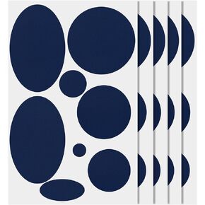 5 Sheets/40pcs Down Jacket Repair Patch, 8 Sizes Self Adhesive Nylon Repair Patch Tape Washable Fabric Outerwear Repair Tape for Coats Down Puffer Jackets Tents Sleeping Bags(Navy Blue)