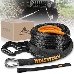 WOLFSTORM 15T/ 33000LB ونش خطف كتلة سحب بكرة كتل-35T/ 77000 LB أقصى قوة كسر، ملحق استرداد الطرق الوعرة للجرارات والشاحنات وATV وUTV (أسود) in Kuwait