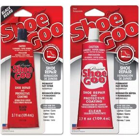 Shoegoo Combo Adhesive, 2 Pack (1 Clear, 1 Black), Clear/Black