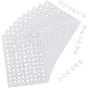 1080 Pack 10 Sheets Tiny Gold Star Stickers, 0.3" Diameter Reward Stickers for Kids, Children, Face, Small Foil Star Stickers for Reward Chart (1080 Pack, Gold)