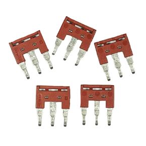 Dinkle DSS4N-03P DIN Rail Terminal Block Press-Fit Jumper for DK4N Three Pole 3-Pole, Pack of 5