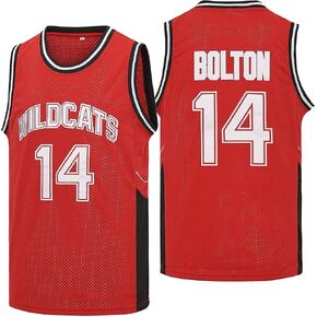 Mens Wildcats High School Basketball Jersey #14 Troy Bolton Jersey #8 Chad Danforth Shirt Jersey Red S-XXL