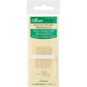 Clover Gold Eye Applique Needles-Size 12, 1 Count (Pack of 1)