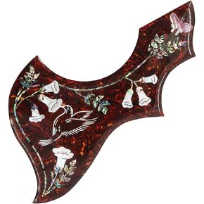 Guitar Pickguard Thick Pick Guard Inlaid Abalone Flower for Hummingbird Acoustic Guitar