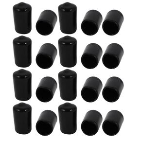 uxcell® 20 Pcs 9mm Inner Dia PVC Vinyl End Cap Bolt Screw Thread Protector Black