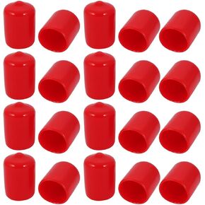 uxcell 20pcs 13mm Inner Dia PVC Flexible Vinyl Cap Screw Thread Protector Cover Red