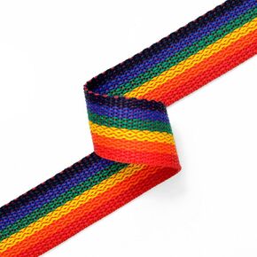 25mm (1") Rainbow Polypropylene Weaving Trim, JUL-140123 (5-Yards)