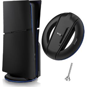 Auarte 2023 Vertical Stand for PS5 Slim Console Disc and Digital with Screw, Base Stand Replacement for Playstation 5 Slim Console, Carbon Black in Saudi Arabia