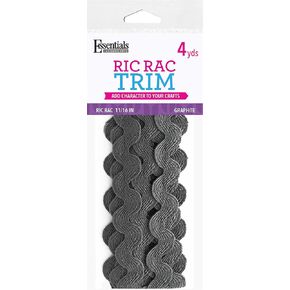Essentials By Leisure Arts RIC Rac 1/2" 4 Yards Red - Rick Rack Trim for Sewing - Wavy RIC rac Trim for Sewing and Crafts - RIC rac Ribbon - Rick Rack Trim red