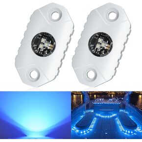LED Boat Interior Lights Marine Deck Cockpit Courtesy Light IP68 Waterproof Boat Lighting 9-36V for Yacht, Kayak, Sailboat, Fishing, Pontoon, Pool (Blue)