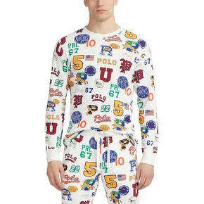 POLO RALPH LAUREN Printed Waffle Long Sleeve Crew with All Over Print