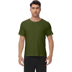 WiWi Men's T-Shirts Classic Soft Tee Soft Viscose from Bambo Lightweight Crew Neck Short Sleeves Pajama Sleep Shirt S-XXL