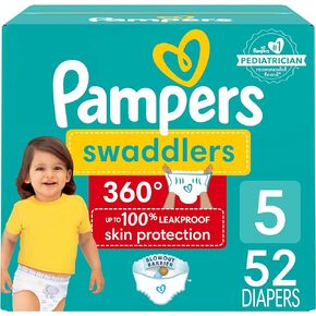 Pampers Swaddlers 360 Pull-On Diapers, Size 3, 70 Count for up to 100% Leakproof Skin Protection and Easy Changes
