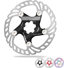 BUCKLOS IIIPRO 140mm 160mm 180mm 203mm Floating Bike Disc Brake Rotor with 6 Bolts, Mountain Bike MTB Stainless Steel Bicycle Disc Brakes Rotors for Road Bike/Ebike/BMX(Black)