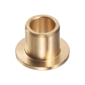 Flange Bearing Sleeve 10mm Bore 14mm OD 15mm Length 2mm Flange Thickness Bronze Bushing Self-Lubricating Bushings Sleeve for Industrial Equipment