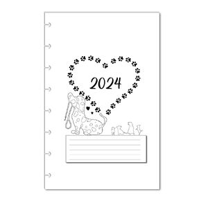 عبوات التقويم الشهرية لعام 2024 لـ 8 أقراص نصف أحرف تناسب TUL Junior، Staples ARC Notebook Junior، Levenger Circa، NOTIQ Half-Letter 8-Disc (M4 وM5)، مارتا ستيوارت (فلورا)