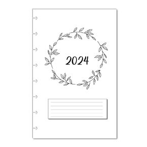 2024 Monthly Calendar Refills for 8 Disc Half Letter Planners Fits TUL Junior, Staples ARC Notebook Junior, Levenger Circa, NOTIQ Half-Letter 8-Disc (M4 and M5), Marta Stewart (Flora)