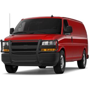 Black Horse Grille brush Bumper Guard Modular Black Compatible with 2015-2023 Chevrolet Express Passenger-17GV02MA