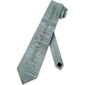 Christian Ties Mens Religious Necktie Philippians 4:13 Tie