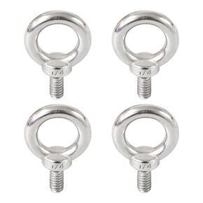 4 Packs 316 Stainless Steel 3/8" UNC Eye Bolt, Machinery Shoulder Eyebolts, Lifting Ring Threaded Eyebolt
