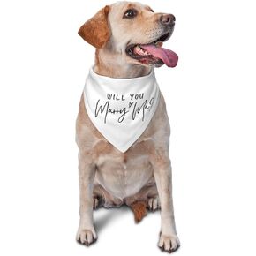 Will You Marry Me? Wedding Engagement,Announcement,Marriage Proposal Dog Bandana, Pet Accessories for Dog Lovers,Wedding Photo Props Accessories (Black)
