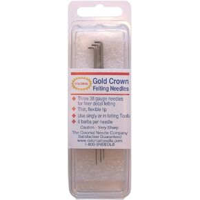 Colonial Needle Gold Crown Felting Needles-Size 38, Pack of 3