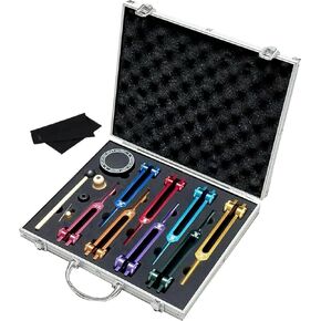 مجموعة شوكة ضبط الشاكرا، شوكة ضبط مرجحة مكونة من 8 ألوان، 7 شقرا وشوكة ضبط للأغراض الروحية لشفاء الحمض النووي، والعلاج الصوتي، واليوجا، والتأمل in Kuwait