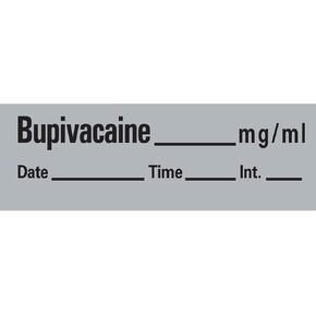 PDC AN-42 Anesthesia Removable Tape with Date, Time & Initial, Bupivacaine Mg/Ml, 1/2" Width, 500" Length, 333 Imprints, Gray in Kuwait