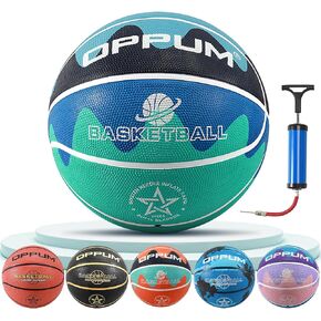 OPPUM Premium Quality Rubber Kids & Youth Basketballs, Size 3(22") and Size 5(27.5") with Unique Colors, Designed for Children!