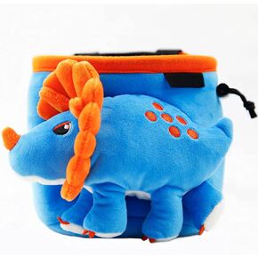 YYVertical | Chalkbag Dinosaur for Rock Climbing (Blue Triceratop)
