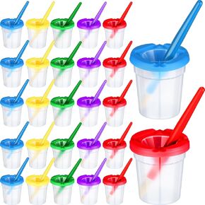 30 مجموعة من أكواب الطلاء للأطفال مع أغطية للأطفال وأكواب الطلاء المنسكبة وفرش الطلاء الملونة للأطفال وحاويات الطلاء لطلاء الأطفال الصغار ومستلزمات الرسم للأطفال الصغار in Kuwait