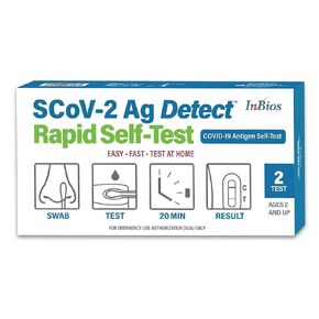 COVID-19 Antigen Self-Test, 1 Pack, 2 Tests Total, Easy to Use – No Mixing Step, SCoV-2 Ag Detect Rapid Self-Test, FDA Emergency Use Authorized, Improved Smaller Box