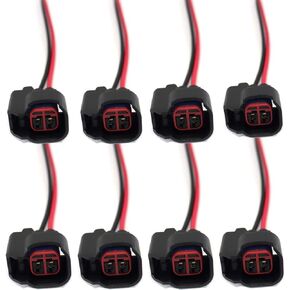 (8pcs) Fuel Injector Connector for EV6 EV14 USCAR Pigtail Harness Socket Plug Wire for LS2 LS3 LS7 Compatible with G-M Fo-rd Do-dge J-e-e-p Mustang Vehicles Bos-ch