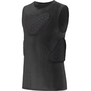 Youth Padded Compression Vest Baseball Chest Protector Vest 4-Pads for Paintball Baseball Football Basketball Lacrosse