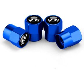 Hisport Fit Hyundai Stem Cap 4pcs Universal Car Tire Valve Stem Caps Air Cover Car Accessories Hex 016 Blue Stem Cover