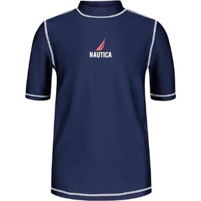 ملابس السباحة Rashguard بأكمام قصيرة للأولاد من Nautica مع عامل حماية من أشعة الشمس فوق البنفسجية 50+